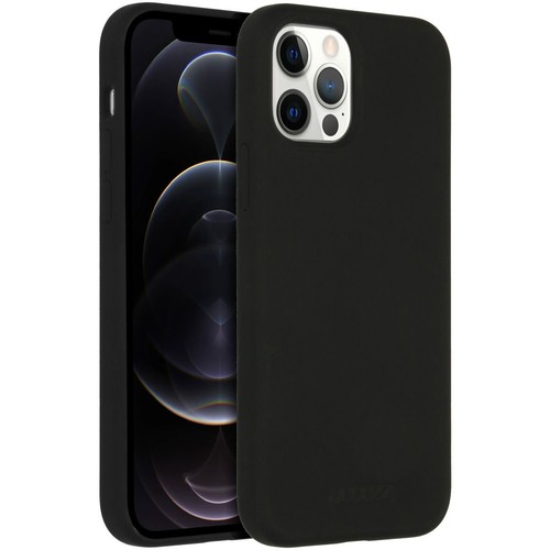 ACCEZZ Liquid Silikon Hülle für Apple iPhone 12 / 12 Pro Handyhülle Schwarz