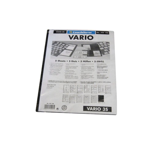 Leuchtturm VARIO 3S Kunststoffhüllen Schwarz 3 Taschen 5er Pack Hüllen
