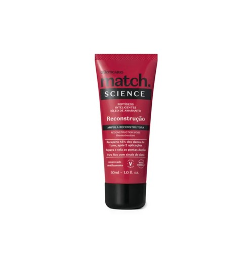 O Boticário Match Science Reconstrução Ampola Haarkur Reparatur Vegan 30ml