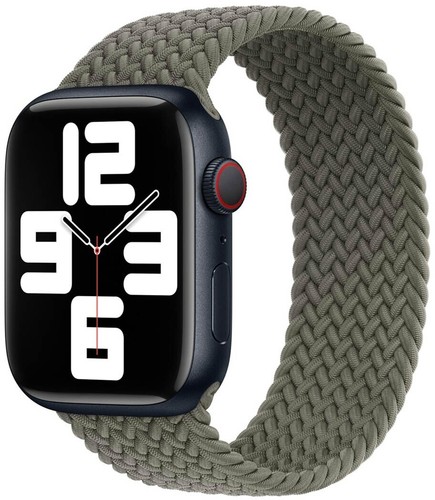 Original Apple Watch Braided Solo Loop Armband 41mm 40mm 38mm Olive Gr. 8