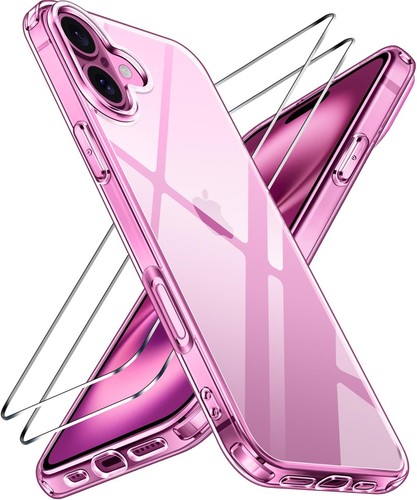 ivoler 3-in-1 Schutz-Set für iPhone 16 Hülle Klar & 2x Displayschutz-Glas