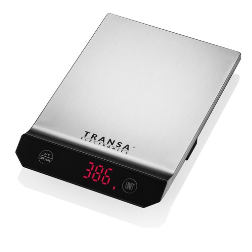 Transa Electronics InoxScale Digitale Küchenwaage Edelstahl LED 5kg 1g TEW-02
