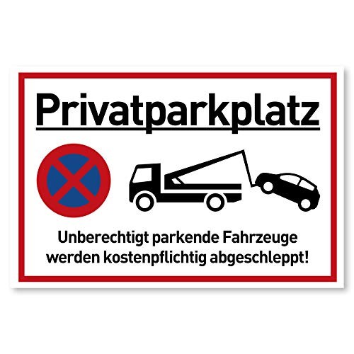 Falko Privatparkplatz Schild 30x20cm Alu Parken Verboten Abgeschleppt