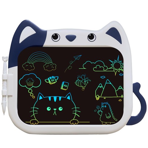 JOEAIS LCD Schreibtafel 10 Zoll Katze Blau Maltafel Zaubertafel Kinder Spielzeug