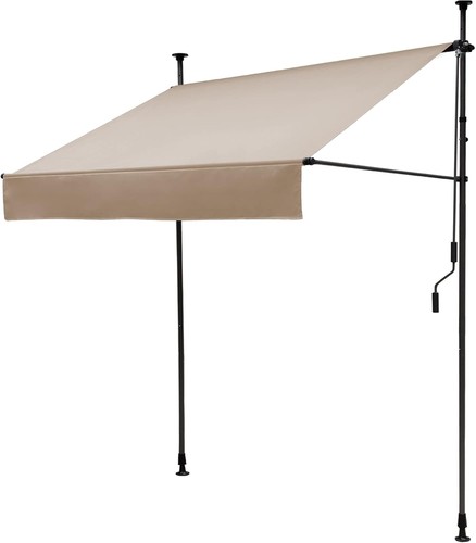 HOMEDEMO Klemmmarkise 200x125cm Khaki Balkonmarkise ohne Bohren UV50+