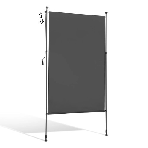 HOMEDEMO Senkrechtmarkise Polyester 100x270cm Anthrazit Balkonrollo UV-Schutz