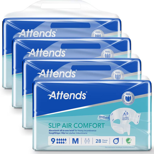 Attends Slip Air Comfort 9 M Inkontinenzslips (112 Stück) Windeln für Erwachsene