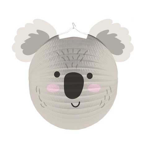 Amscan Laterne Koala Papier Ø 25 cm Lampion Kindergeburtstag Sankt Martin Grau