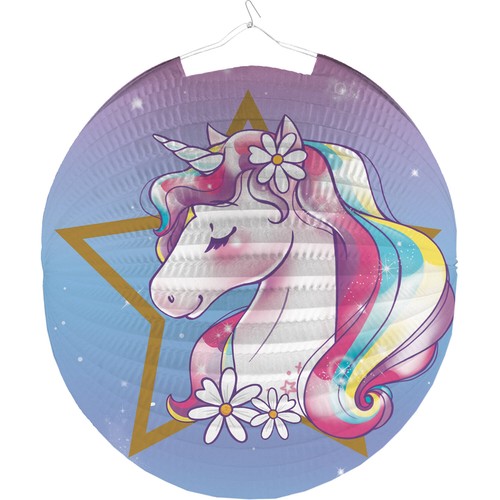 Amscan Papierlampion Einhorn 25cm Laterne Zuglaterne Kindergeburtstag Partydeko