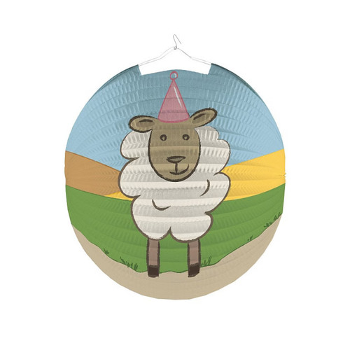 Amscan Papierlaterne Schaf Ø 25 cm Bauernhof Lampion Party Dekoration Laterne