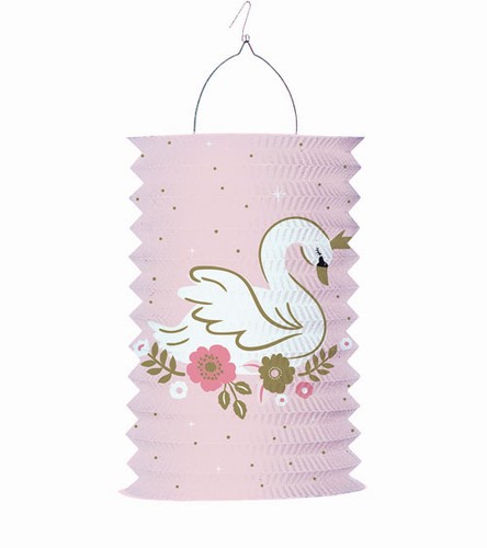 Amscan Zuglaterne Schwan Drop Lantern Papierlaterne 28 cm Rosa Lampion Deko