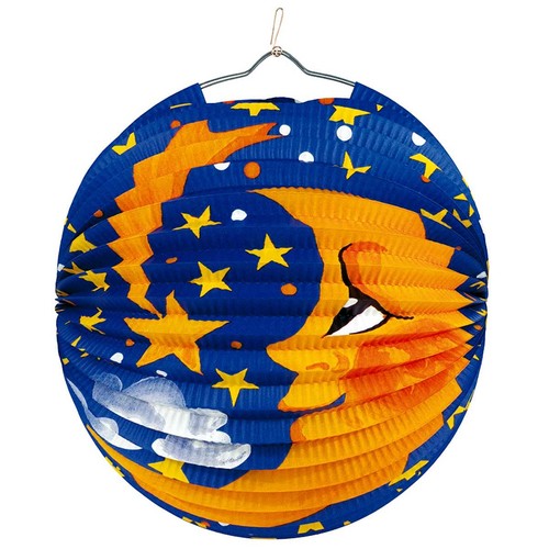 Riethmüller Papierlampion Sonne und Mond Laterne 25cm Rund Laternenumzug