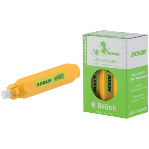 Jolly Kreidehalter 6110 6 Stück Kreideschoner Gelb Tafelkreide Halter Schule