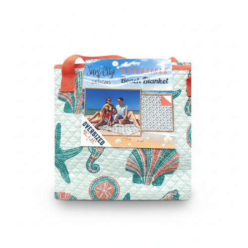 Surf City Designs Stranddecke XXL 152x203cm Wendbar Gesteppte Picknickdecke