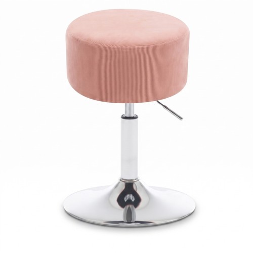WOLTU Schminkhocker Drehhocker Höhenverstellbar Barhocker Cord Rosa BH409rs-1