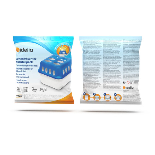 Idelia Luftentfeuchter Nachfüllpack 400g Granulat Feuchtigkeitsabsorber stromlos