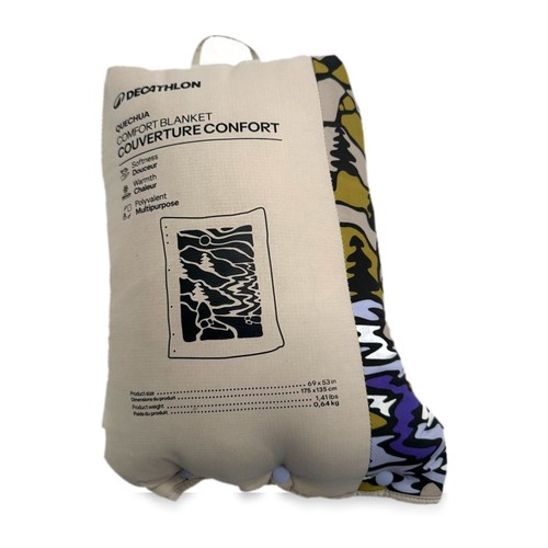 Quechua Comfort Blanket 3-in-1 Campingdecke Outdoor Kissen Cape Warm 175x135 cm