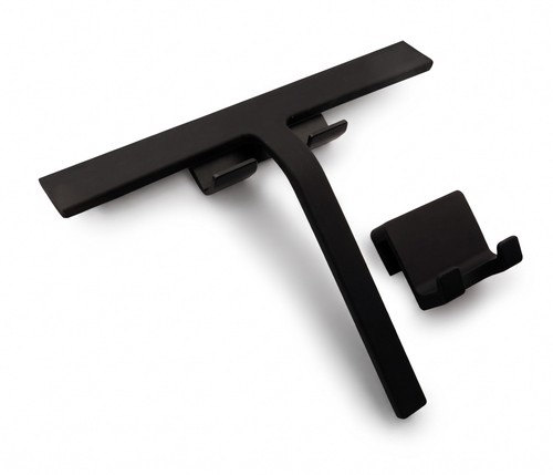 DESIGNFABRIK HAMBURG Duschabzieher Silikon 28cm Schwarz Wischer Ohne Bohren