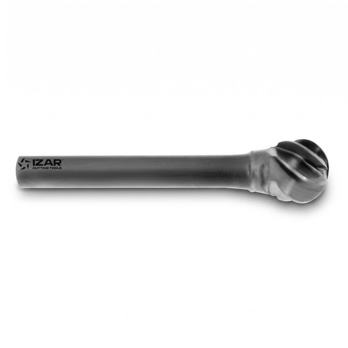 IZAR Hartmetall Frässtift Kugelform KVD 9,6 mm Schaft 6 mm Dent 4 Ref 9258 44716