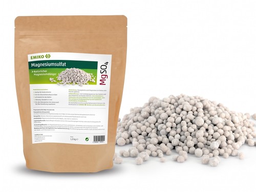 EMIKO Magnesiumsulfat 1 kg Natürlicher Magnesiumdünger Granulat 2-5 mm MgSO4
