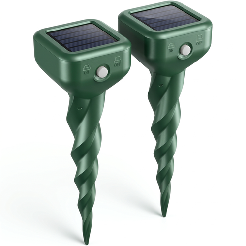 TFORT Solar Maulwurfvertreiber PTMR 4er Set 2x 2 Stk Wühlmausschreck Garten