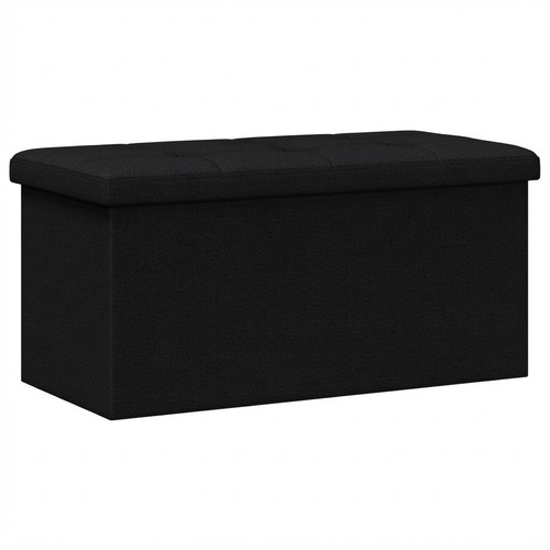 DuneDesign Sitzbank Faltbar 76x38x38cm Sitztruhe Polsterbank Stauraum Schwarz