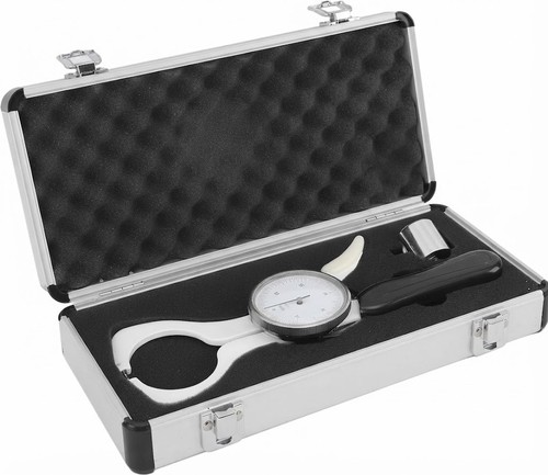 Skinfold Caliper Körperfettzange Präzisions Fettmesszange mit Messuhr Alu Koffer