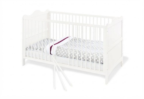 Pinolino Kinderbett Florentina 70x140 cm Babybett Umbaubar Holz Gitterbett Weiss