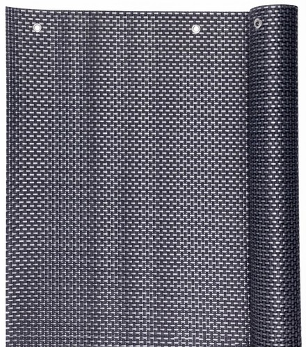 Polyrattan Balkonsichtschutz 100x700 cm Schwarz Sichtschutzmatte Zaunblende Ösen