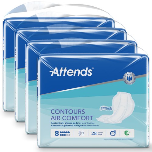 Attends Contours Air Comfort 8 Inkontinenzvorlagen 112 Stk Vorlagen saugstark