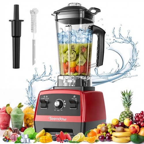 Teendow HS-216 Standmixer Hochleistungsmixer Smoothie Maker 1600W 2L Rot