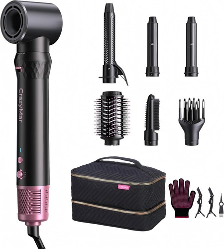 CrazyMar 7-in-1 Air Styling & Drying System Warmluftbürste Lockenstab