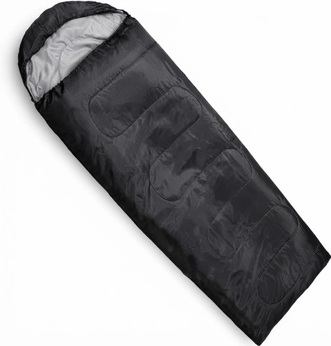 Sundom Mumienschlafsack Camping Schlafsack Outdoor 220x80cm 1kg Schwarz Leicht