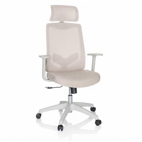 hjh OFFICE MIKEO W 751011 Bürostuhl Drehstuhl Ergonomisch Netzstoff Beige