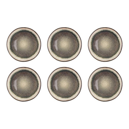 BJÖRN Speiseteller 6er Set IRIS Steinzeug D 26cm Braun Marron sauvage Essteller