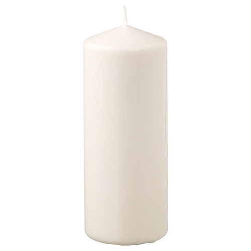 IKEA FENOMEN Blockkerze Stumpenkerze 19 cm Natur Duftneutral 70h Brenndauer