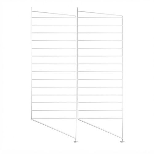 String Furniture System Bodenleiter Stahl 85x30cm Weiss 2er Set Regalseitenteil