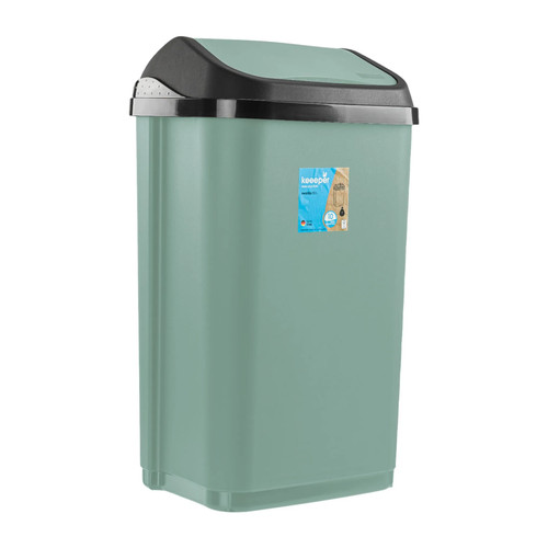 keeeper Mülleimer Swantje 50L Schwingdeckel Abfalleimer Kunststoff Nordic Green