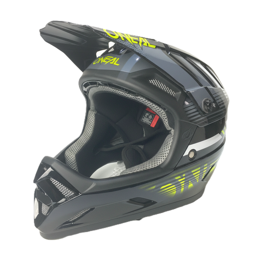 O'NEAL Backflip Fullface Helm MTB DH BMX Schwarz Grau Neongelb XL (61-62cm)