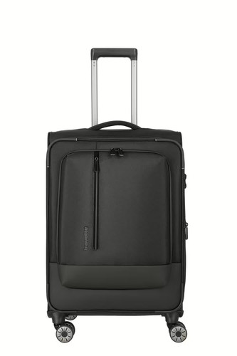 travelite Crosslite Trolley M 4-Rollen erweiterbar 66cm Schwarz 092948-01